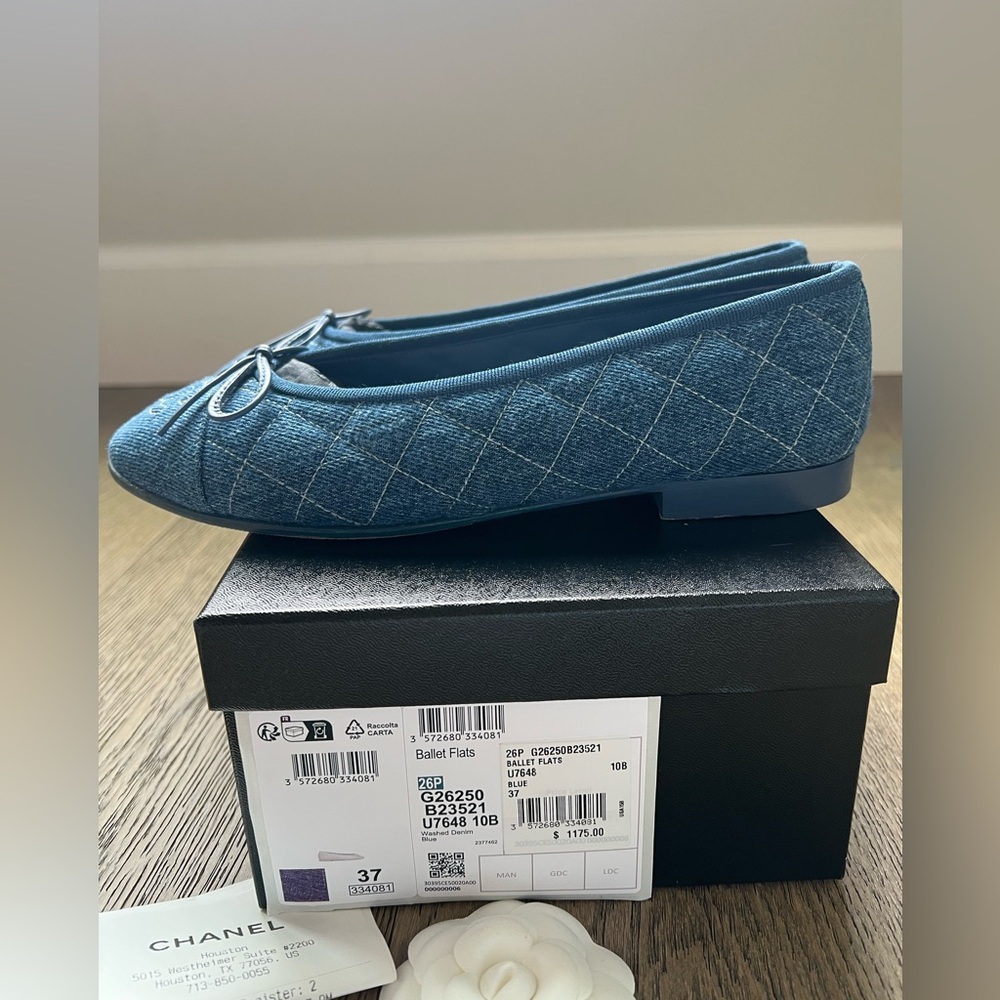 Chanel denim ballet flats 26P size 37 - Picture 5 of 13